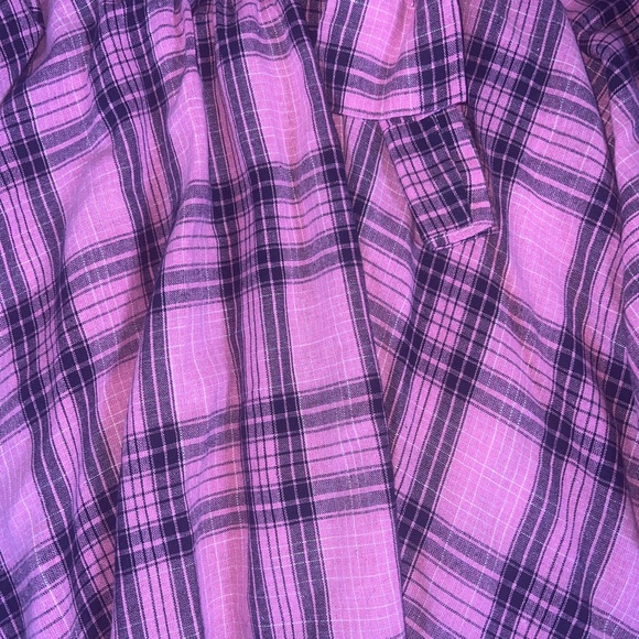 Asymmetrical Pink Plaid Skirt - Picture 3 of 6